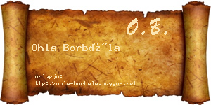 Ohla Borbála névjegykártya